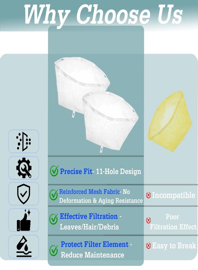 Stitokg 2 Pack 6570-398 Filter Net Bag - Compatible with Jacuzzi 2014+ J-300, 2012+ J-400, 2015+ J-500 Series Hot Tubs, Mesh Skimmer/Debris Attachment Bag with 11 Clip Holes - Image 4
